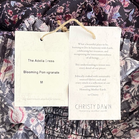 Christy Dawn Adelia Dress Rare Blooming Pomegranate Floral Cotton Maxi M NWT - Picture 7 of 11